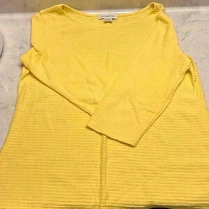 Liz Claiborne 3/4 Sleeve Yellow Top - Sm
